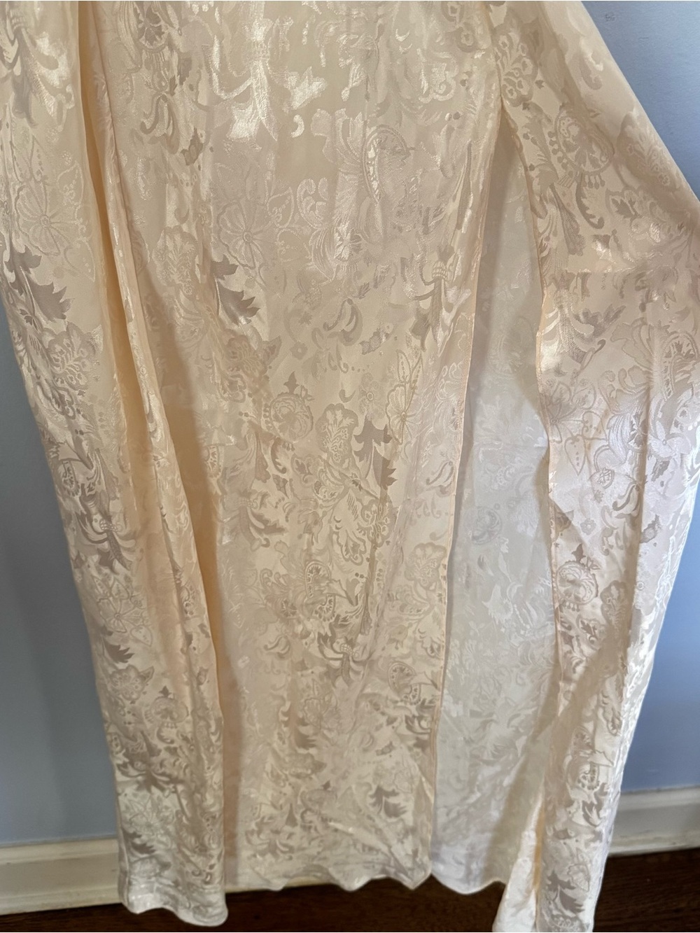 Vintage Victoria’s Secret Gold Label Ivory Satin Lace Nightgown Slip Dress L - Picture 4 of 12